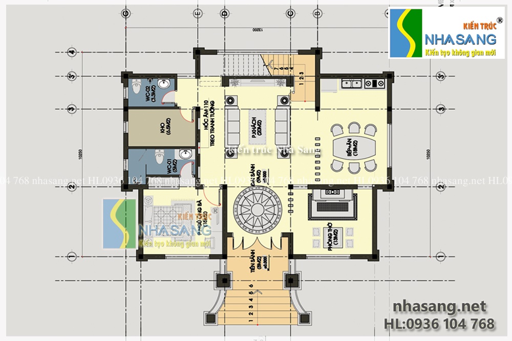 mẫu thiết kế nhà biệt thự vườn 2 tầng tân cổ điển đẹp